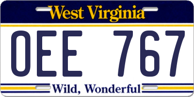 WV license plate OEE767