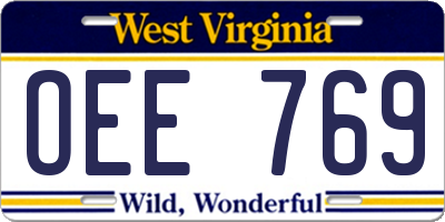 WV license plate OEE769