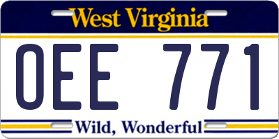 WV license plate OEE771