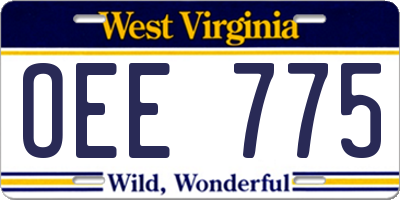 WV license plate OEE775