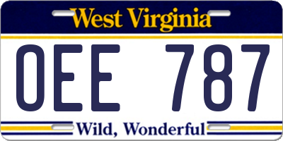 WV license plate OEE787