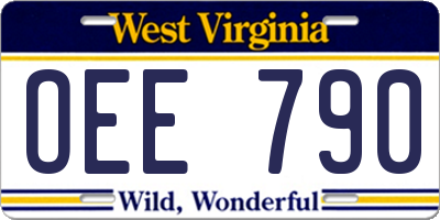 WV license plate OEE790
