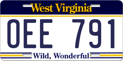 WV license plate OEE791
