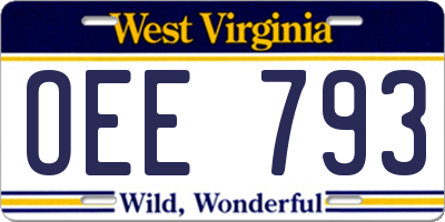 WV license plate OEE793