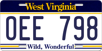 WV license plate OEE798