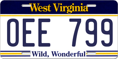 WV license plate OEE799