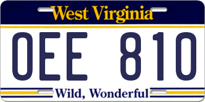 WV license plate OEE810