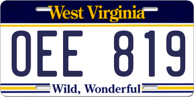 WV license plate OEE819