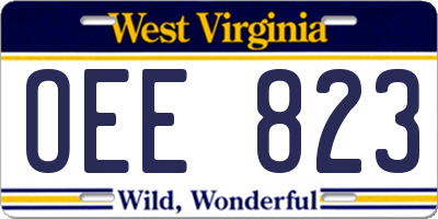 WV license plate OEE823
