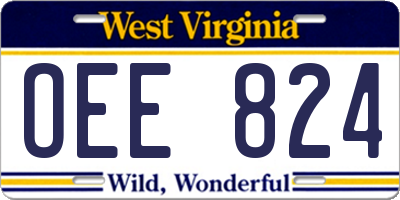 WV license plate OEE824