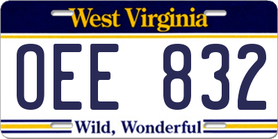 WV license plate OEE832