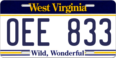 WV license plate OEE833