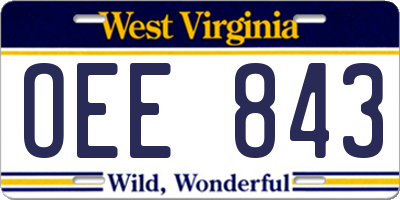 WV license plate OEE843