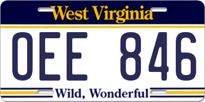 WV license plate OEE846