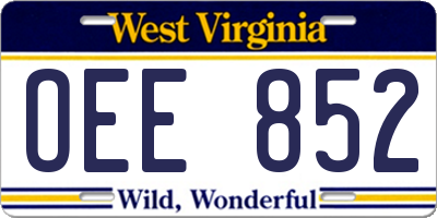 WV license plate OEE852