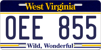 WV license plate OEE855
