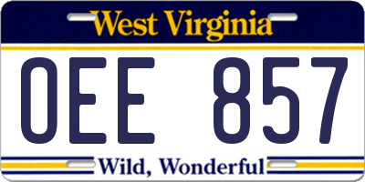 WV license plate OEE857