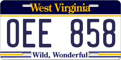 WV license plate OEE858