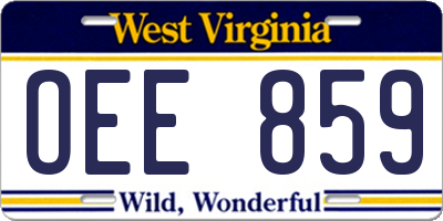 WV license plate OEE859