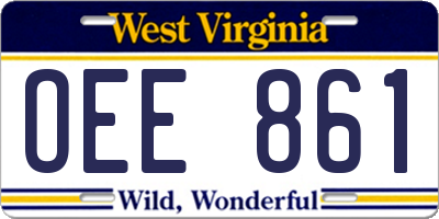WV license plate OEE861
