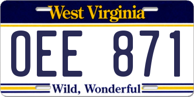 WV license plate OEE871