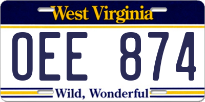 WV license plate OEE874