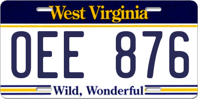 WV license plate OEE876