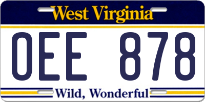 WV license plate OEE878