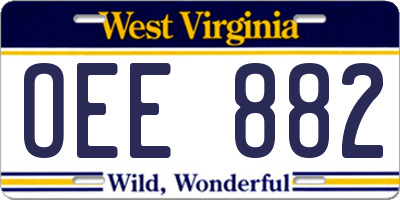 WV license plate OEE882