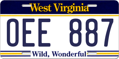 WV license plate OEE887