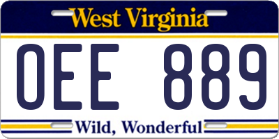 WV license plate OEE889