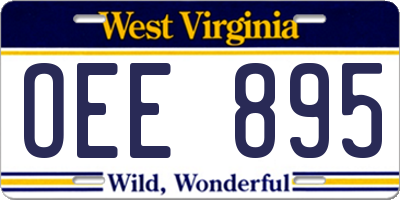WV license plate OEE895