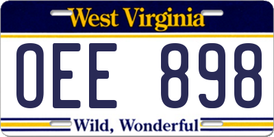 WV license plate OEE898