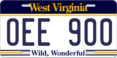 WV license plate OEE900