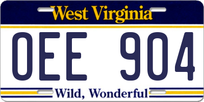 WV license plate OEE904