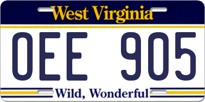 WV license plate OEE905