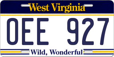 WV license plate OEE927