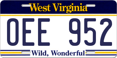 WV license plate OEE952