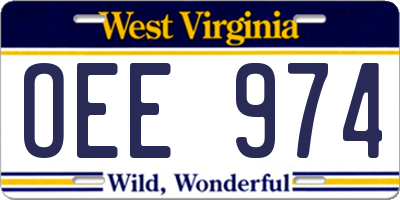 WV license plate OEE974