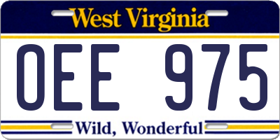 WV license plate OEE975