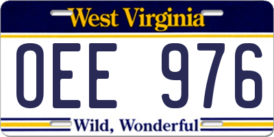 WV license plate OEE976