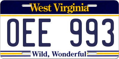 WV license plate OEE993
