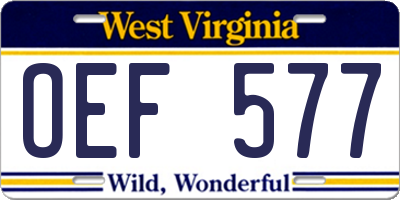 WV license plate OEF577