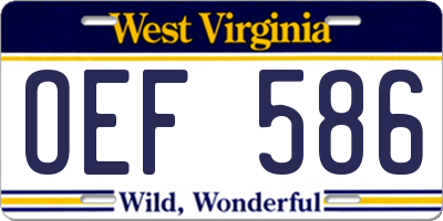 WV license plate OEF586
