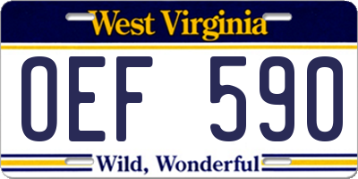 WV license plate OEF590