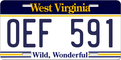 WV license plate OEF591