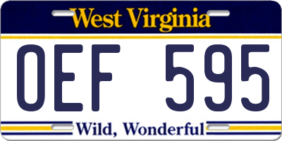 WV license plate OEF595