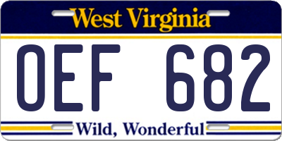 WV license plate OEF682