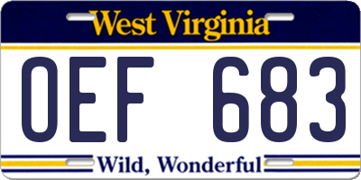 WV license plate OEF683