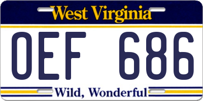 WV license plate OEF686